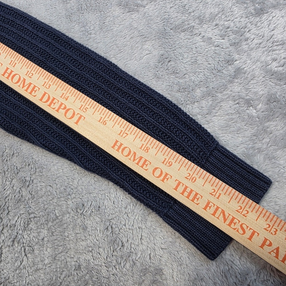 L.L.Bean Blue‎ Sweater Ribbed Cotton Crew Neck Long Sleeve Navy Women Medium - Picture 7 of 10